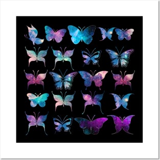 Butterfly galaxy pattern Posters and Art